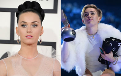 「お前の元カレのベロの方が汚い」、キス拒絶でマイリー・サイラスとケイティ・ペリーがディスり合い