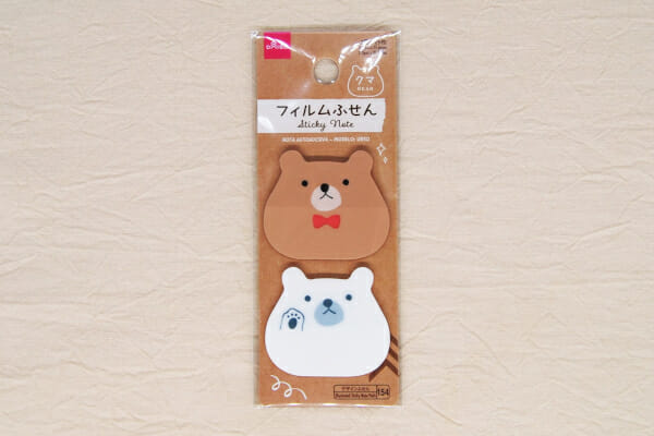 【100均ずぼらシュラン】ダイソー「フィルムふせん（クマ）」透け感がちょうどいいフィルムタイプが便利の画像2