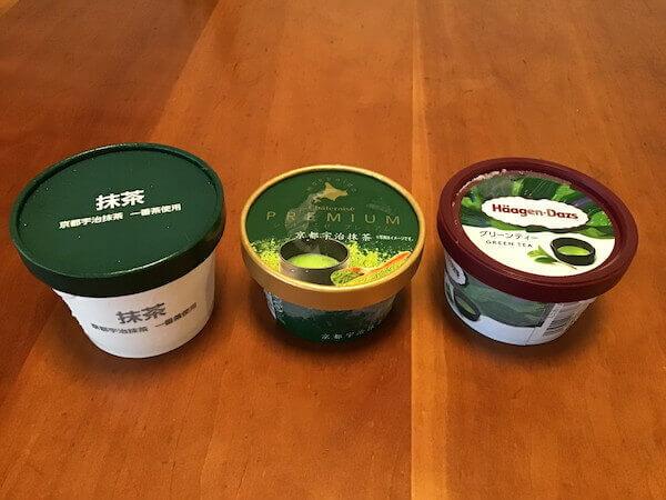 各社の抹茶アイス