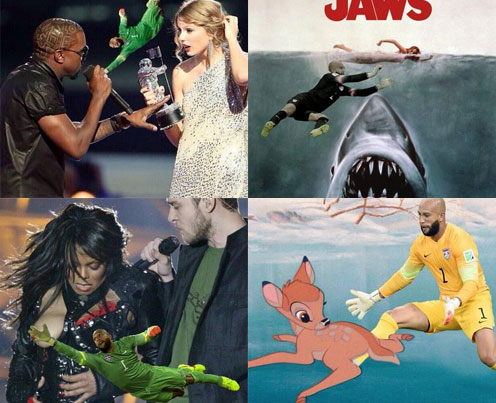 サッカー米代表GKティム・ハワード、人気過熱で『ジョーズ』『バンビ』を使ったコラ画像祭りに！