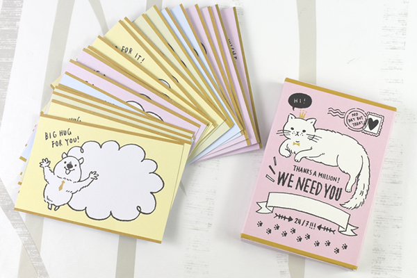 【100均ずぼらシュラン】ダイソー「ミニカード色紙（アニマル）」手のひらサイズでメッセージを送れる！の画像1