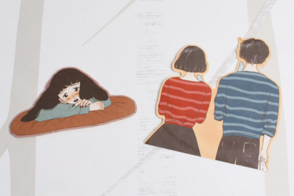 【100均ずぼらシュラン】ダイソー「ステッカー（イラストレーター あかり）」少女漫画のような胸キュンイラストがかわいい！の画像3