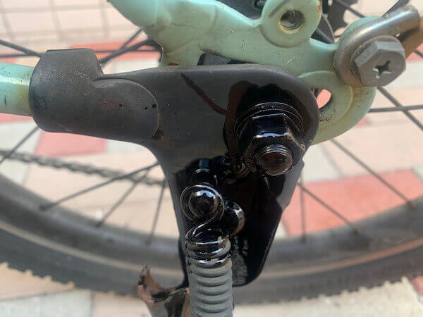 スタンド部分スプレー後30秒程の様子