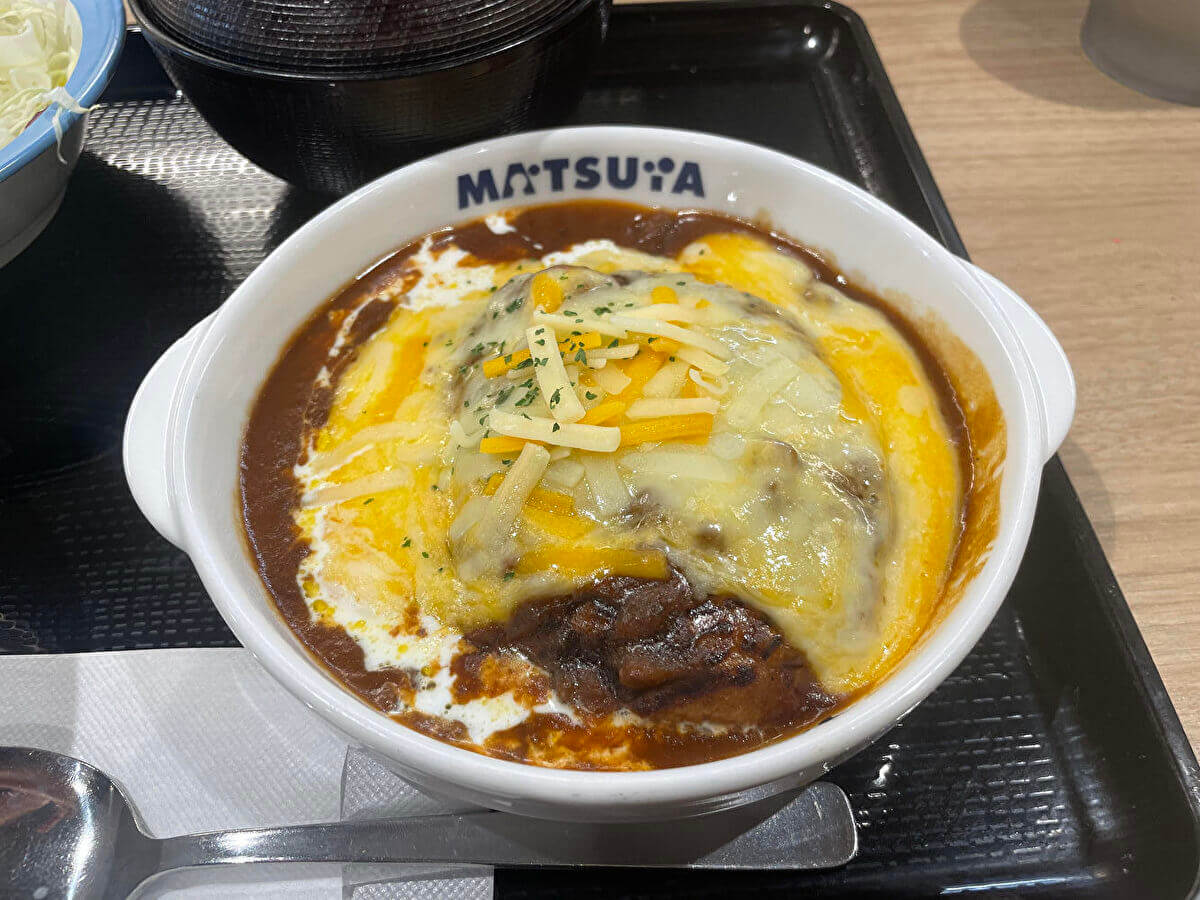 松屋「ブラウンソースチーズハンバーグ定食」の画像