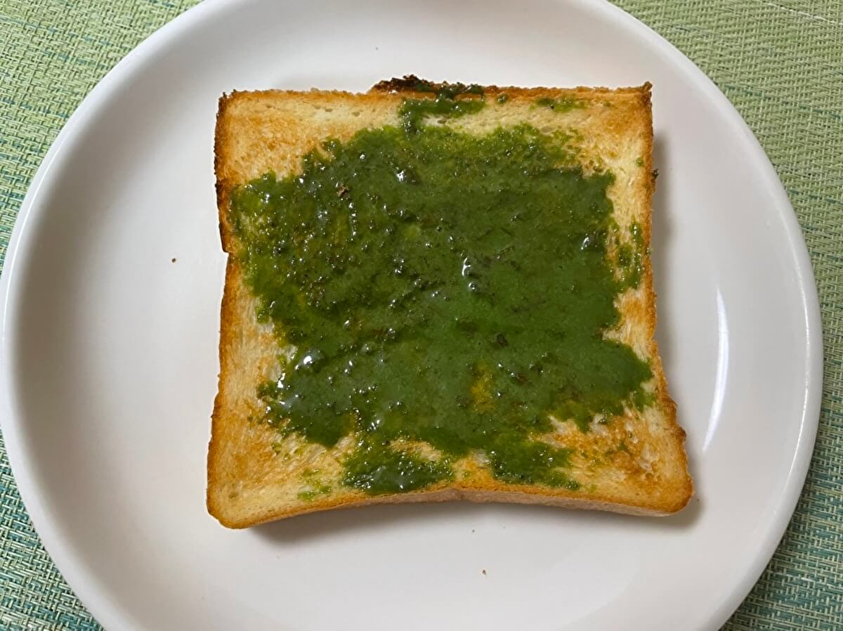 銀座に志かわ「生抹茶みつ」を塗ったトーストの画像