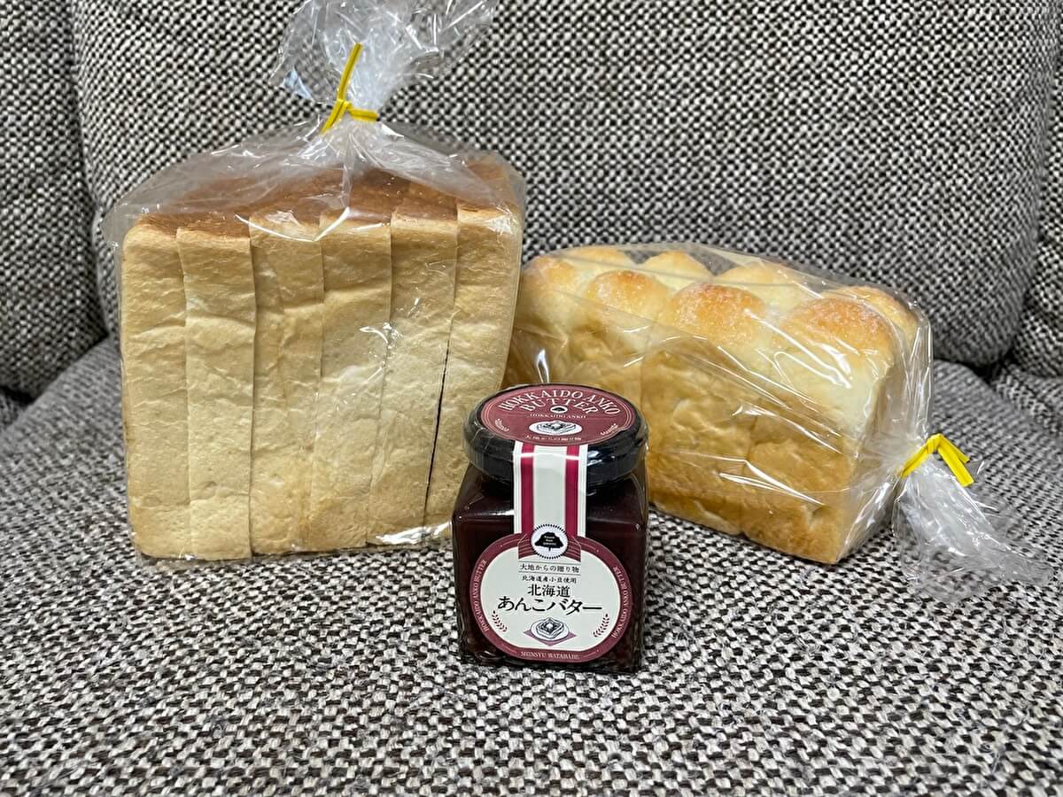 高級食パン専門店「一本堂」の食パン、ちぎりシュガーソフト、あんこバターの画像